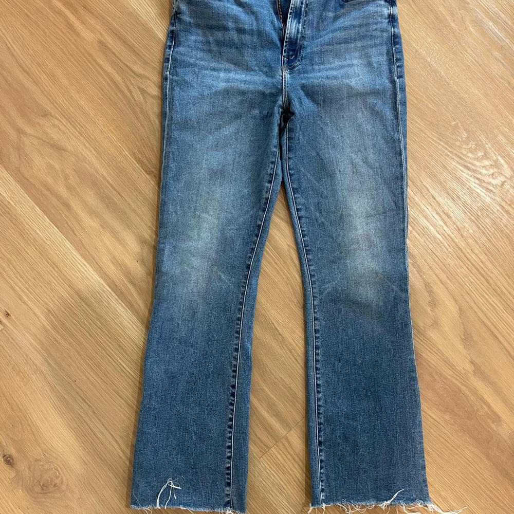 MOTHER Blue Ankle Cropped Jeans